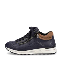 Rieker Women'S Sneaker Low Navy Blue-Brown