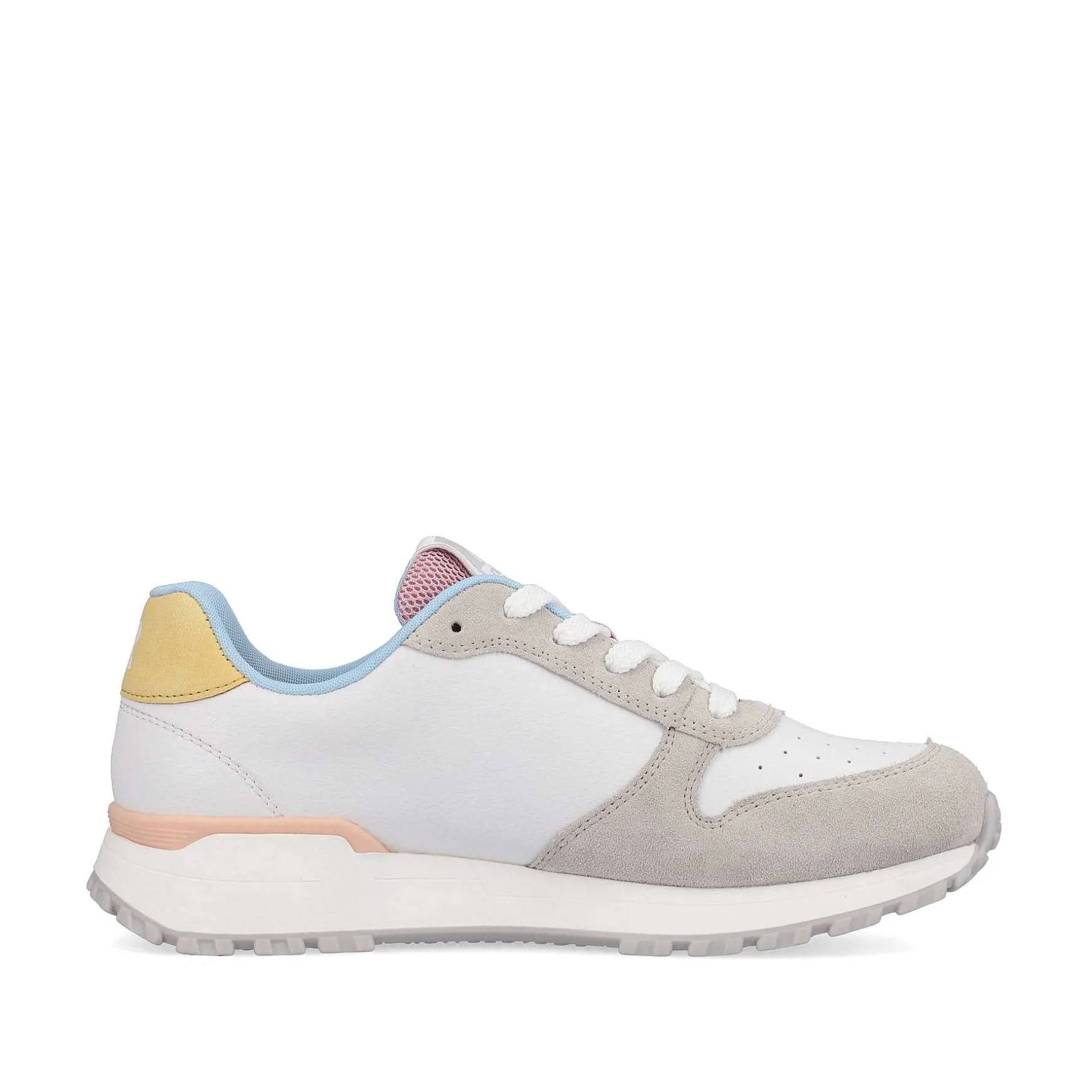 Rieker Women'S Sneaker Low Swan-White Stone-Grey
