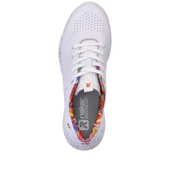 Rieker Women'S Sneaker Low Swan-White Rainbow