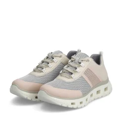 Rieker Women'S Sneaker Low Light Beige-Pastel Blue-Pink