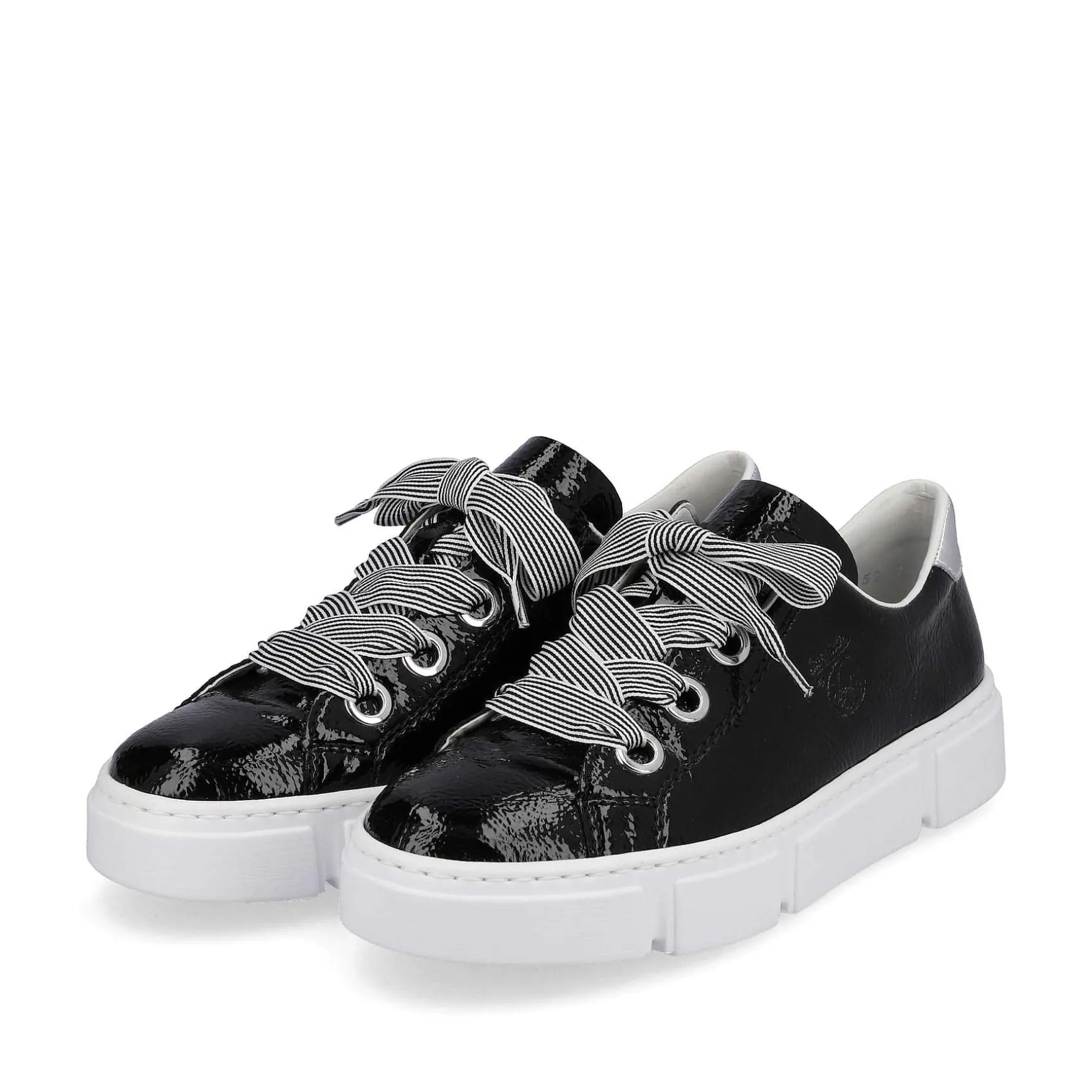 Rieker Women'S Sneaker Low Glossy Black
