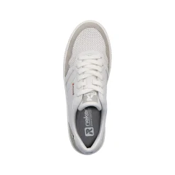 Rieker Women'S Sneaker Low Swan-White Stone-Grey