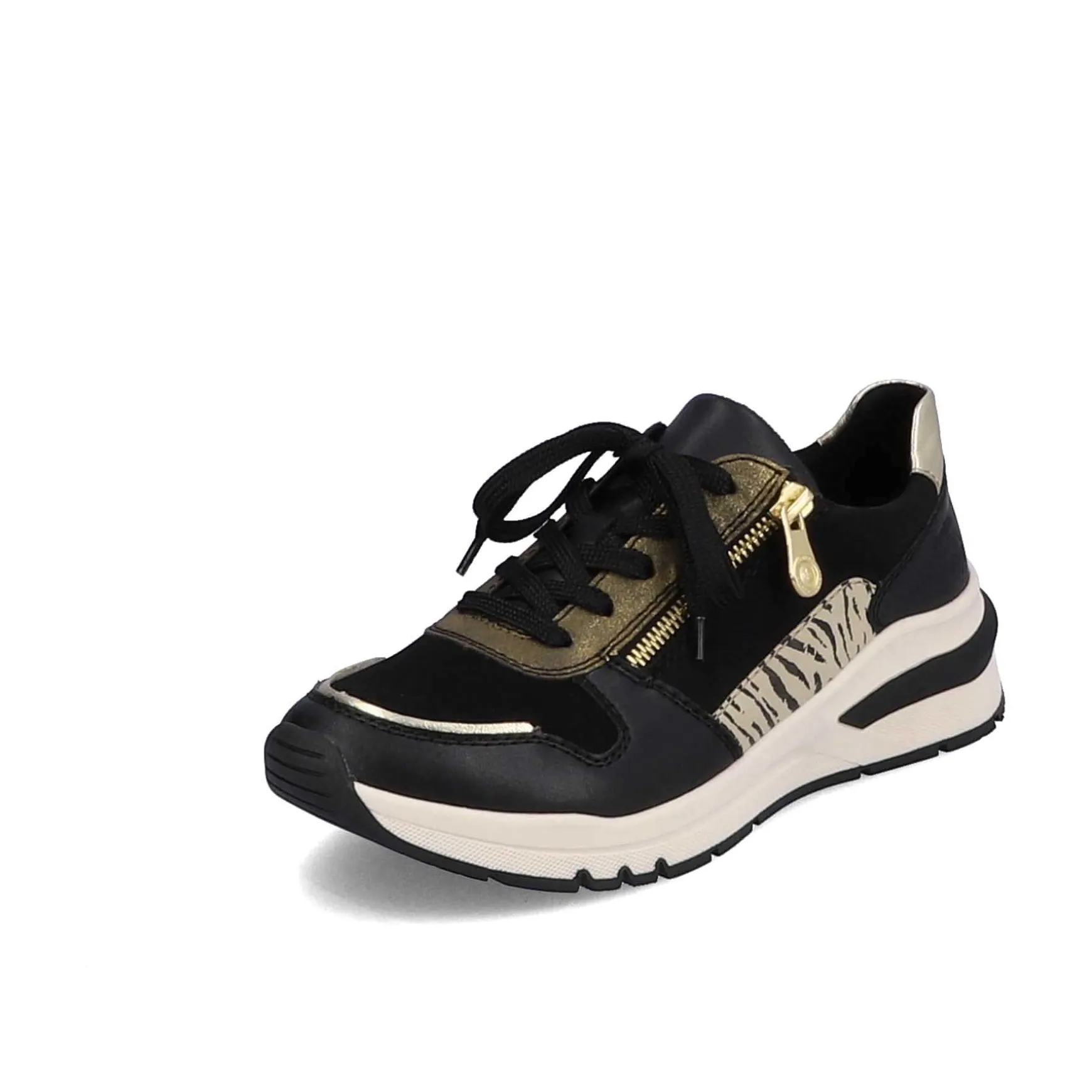 Rieker Women'S Sneaker Low Urban Black-Cream White