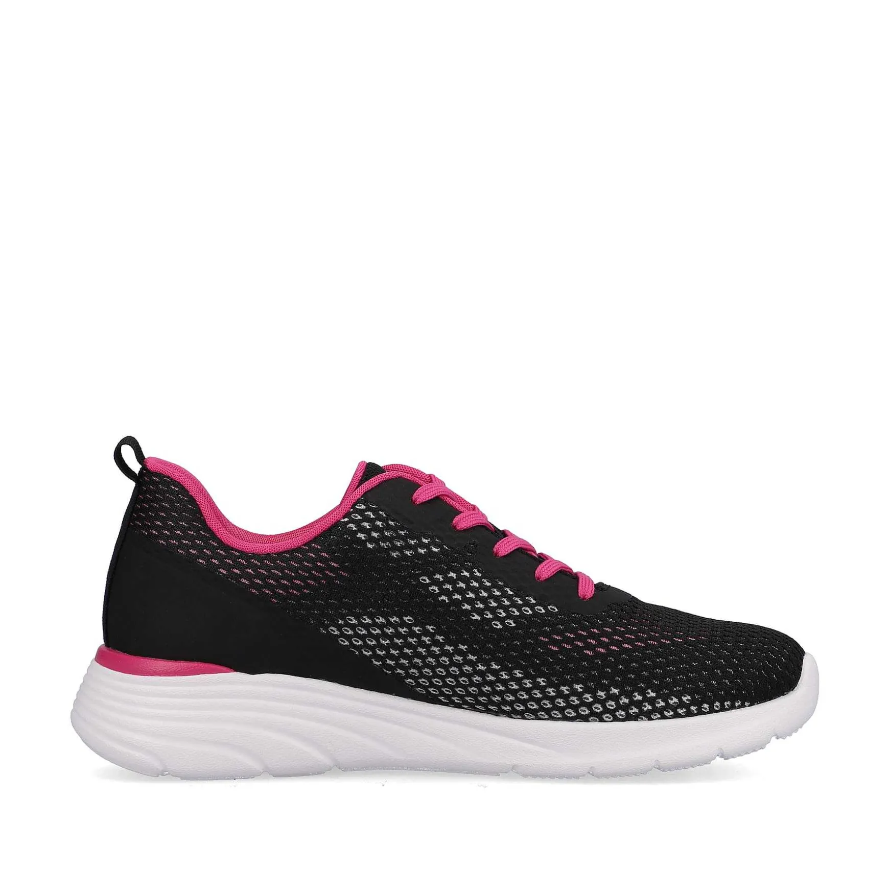 Rieker Women'S Sneaker Low Urban Black Flamingo Pink