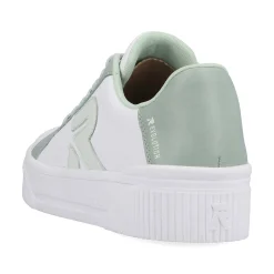 Rieker Women'S Sneaker Low Swan-White Mint-Green