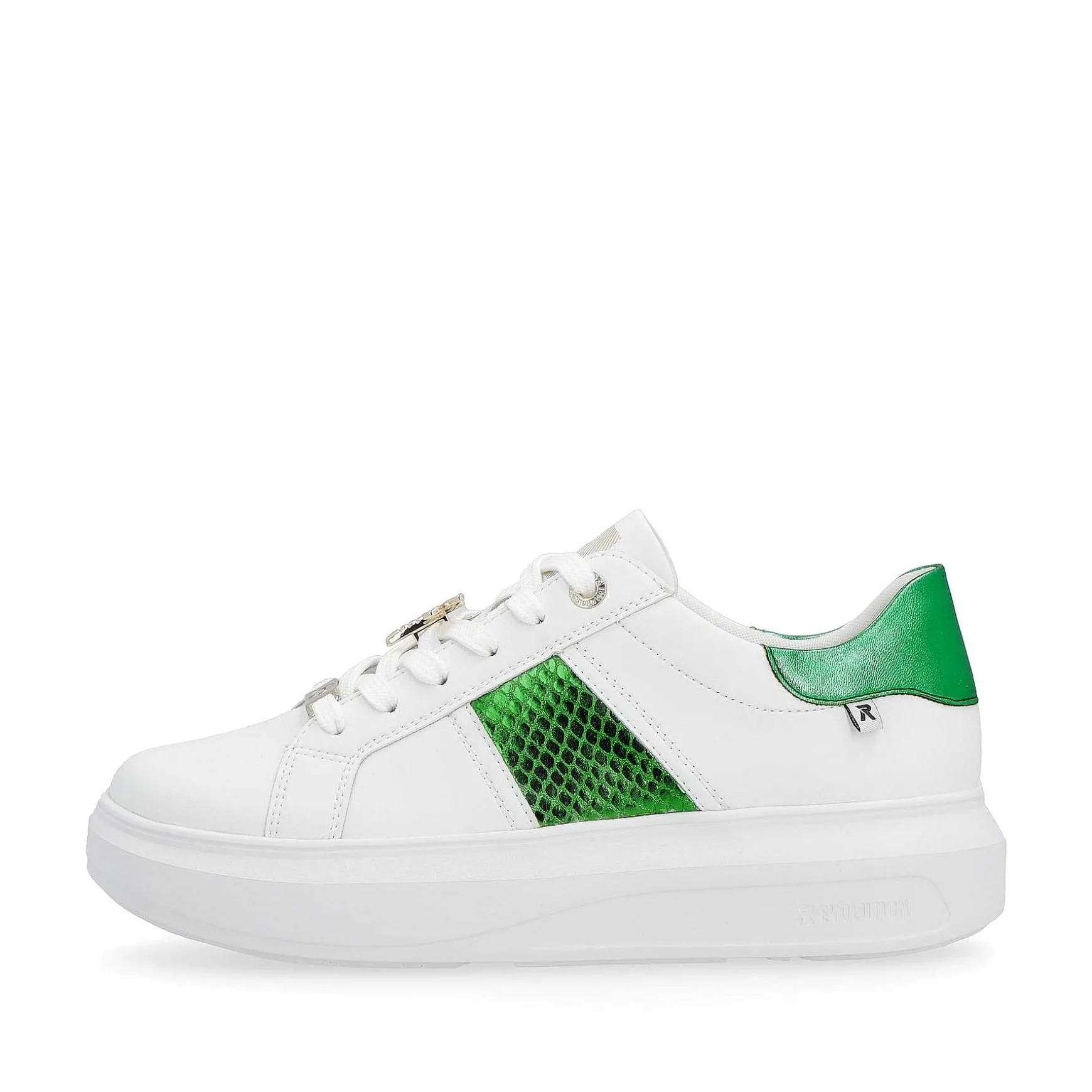 Rieker Women'S Sneaker Low Crystal White Metallic Green