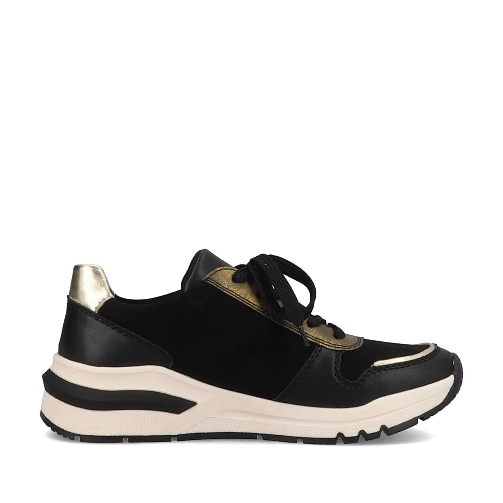 Rieker Women'S Sneaker Low Urban Black-Cream White