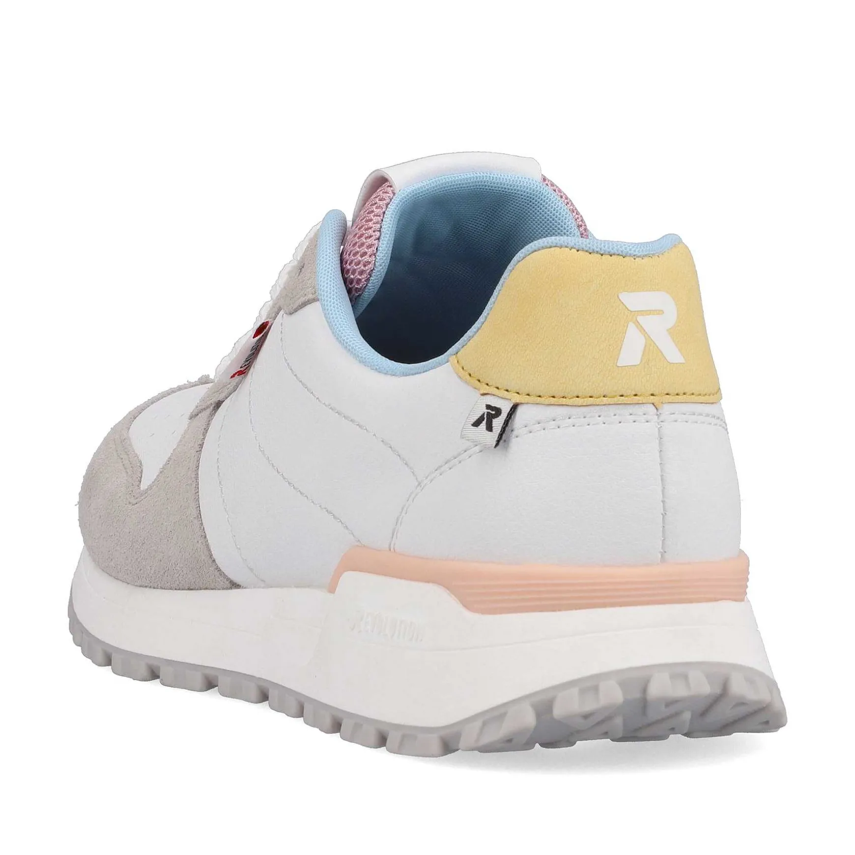 Rieker Women'S Sneaker Low Swan-White Stone-Grey