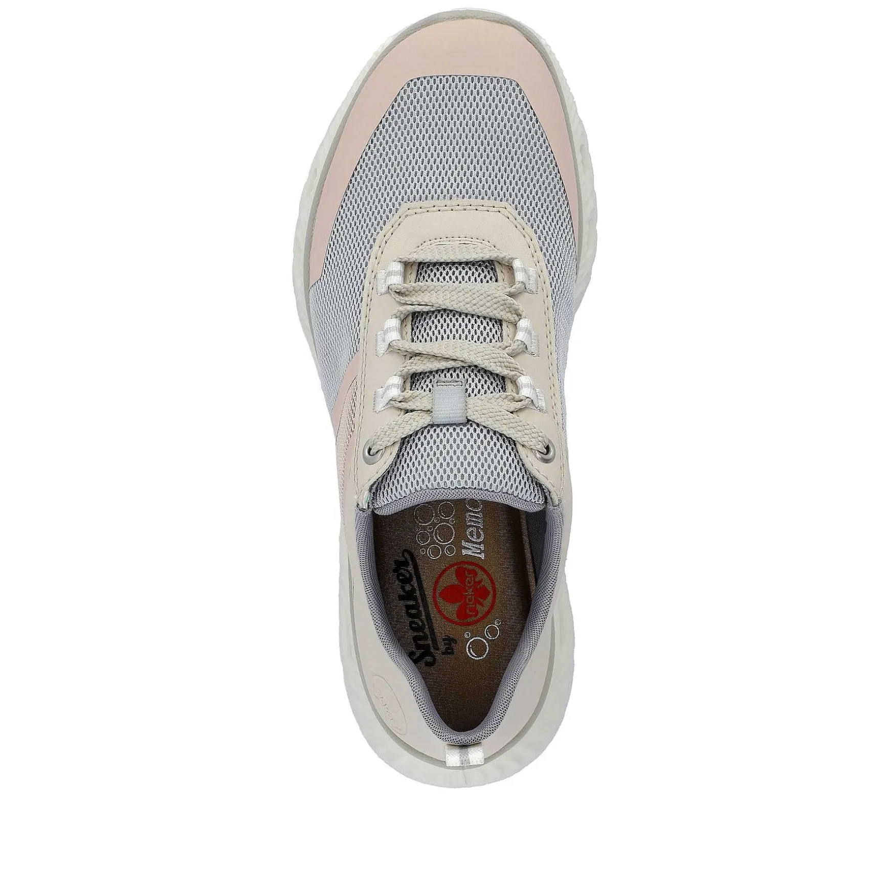 Rieker Women'S Sneaker Low Light Beige-Pastel Blue-Pink