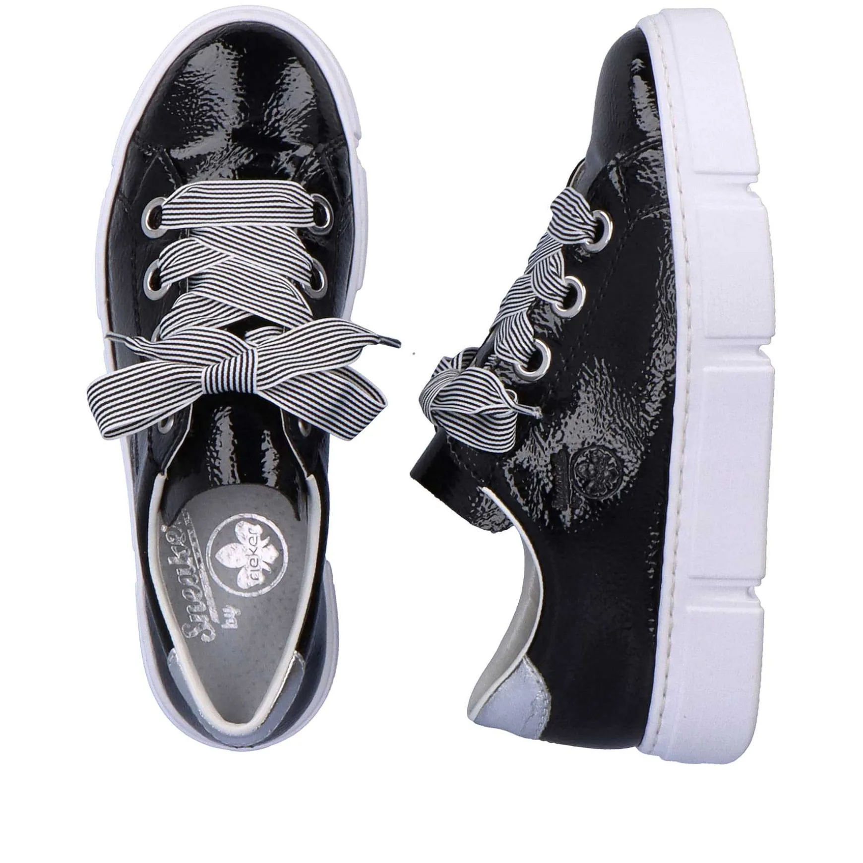 Rieker Women'S Sneaker Low Glossy Black