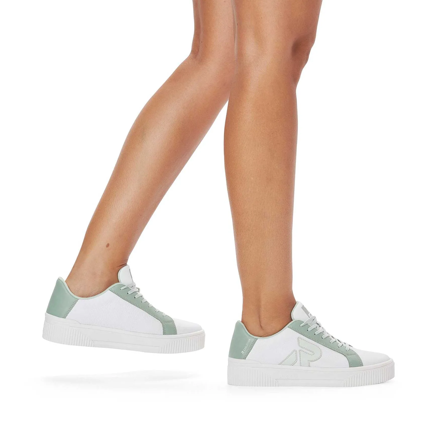 Rieker Women'S Sneaker Low Swan-White Mint-Green