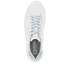Rieker Women'S Sneaker Low Crystal-White Light-Aqua