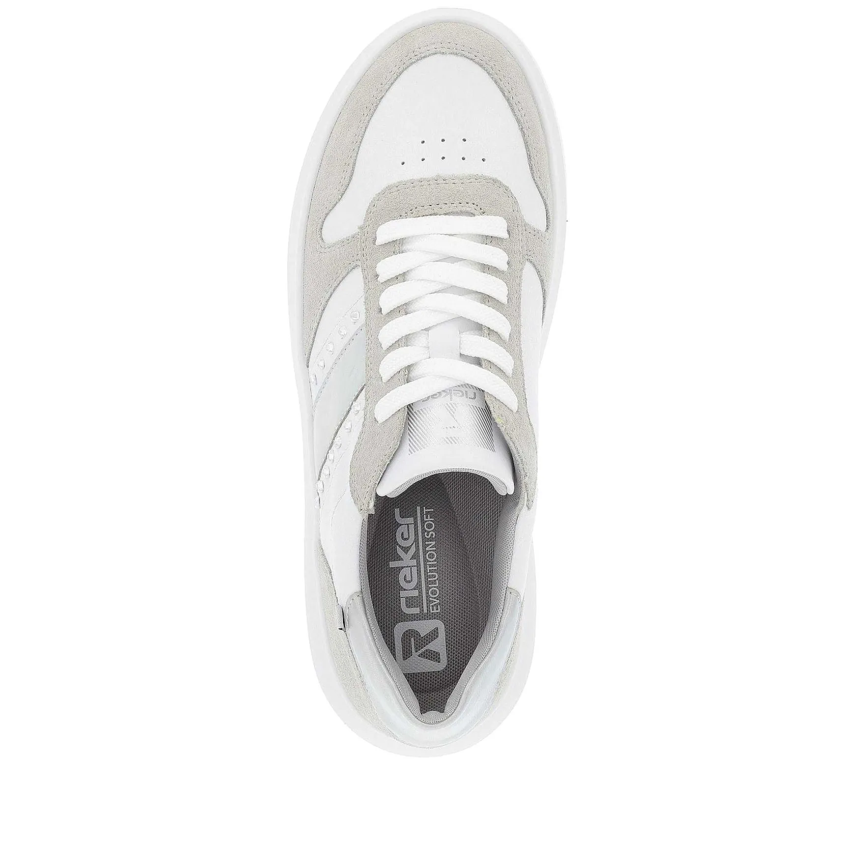 Rieker Women'S Sneaker Low Clear-White Dust-Grey