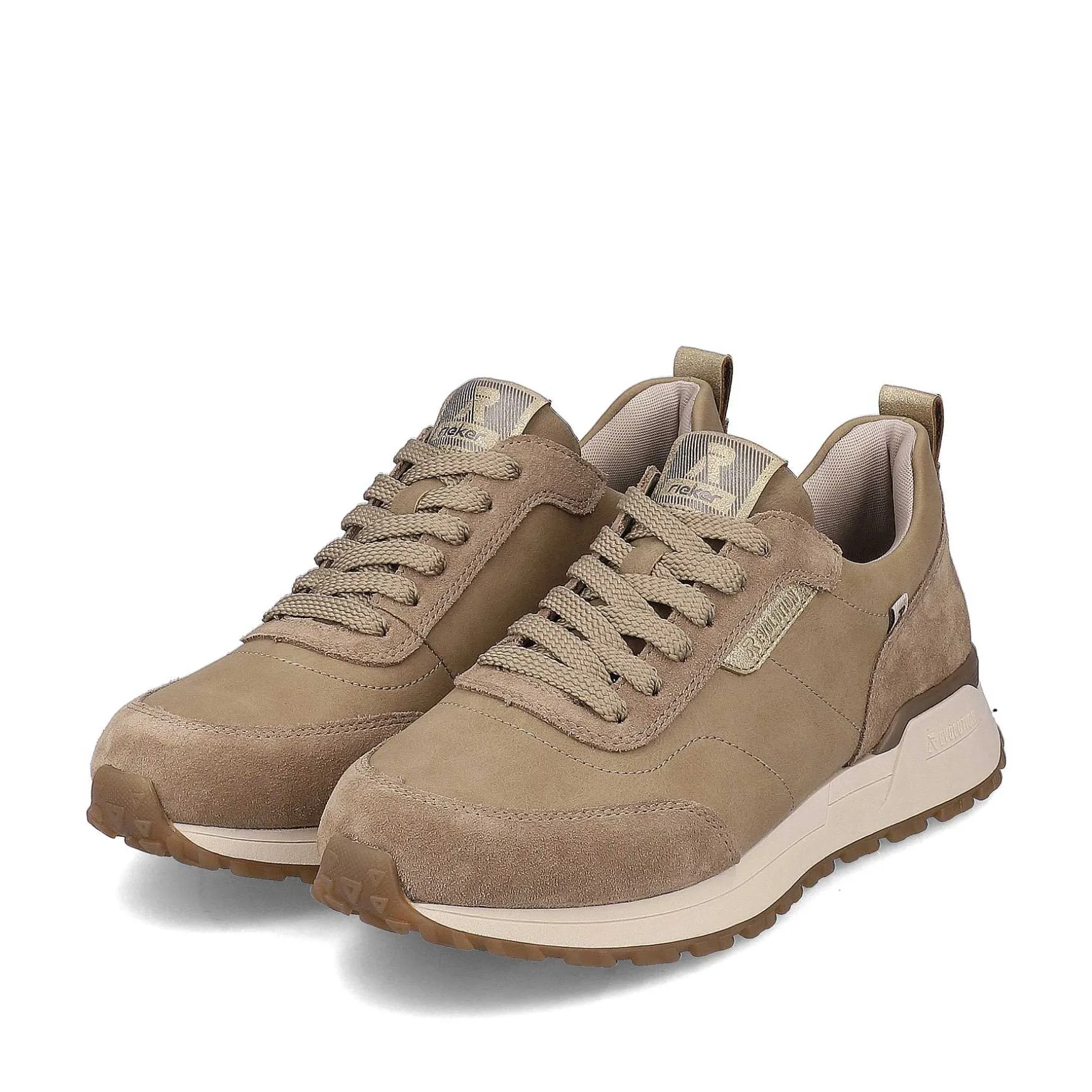 Rieker Women'S Sneaker Low Mocha Cream-Beige