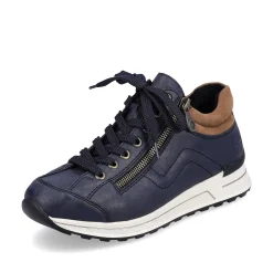 Rieker Women'S Sneaker Low Navy Blue-Brown