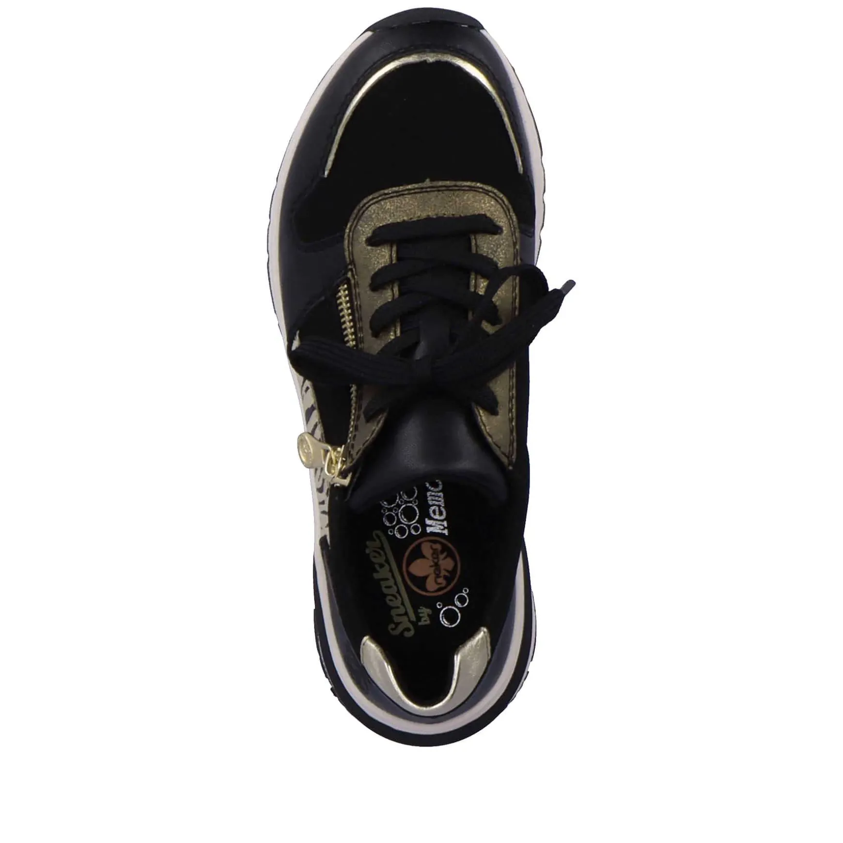 Rieker Women'S Sneaker Low Urban Black-Cream White