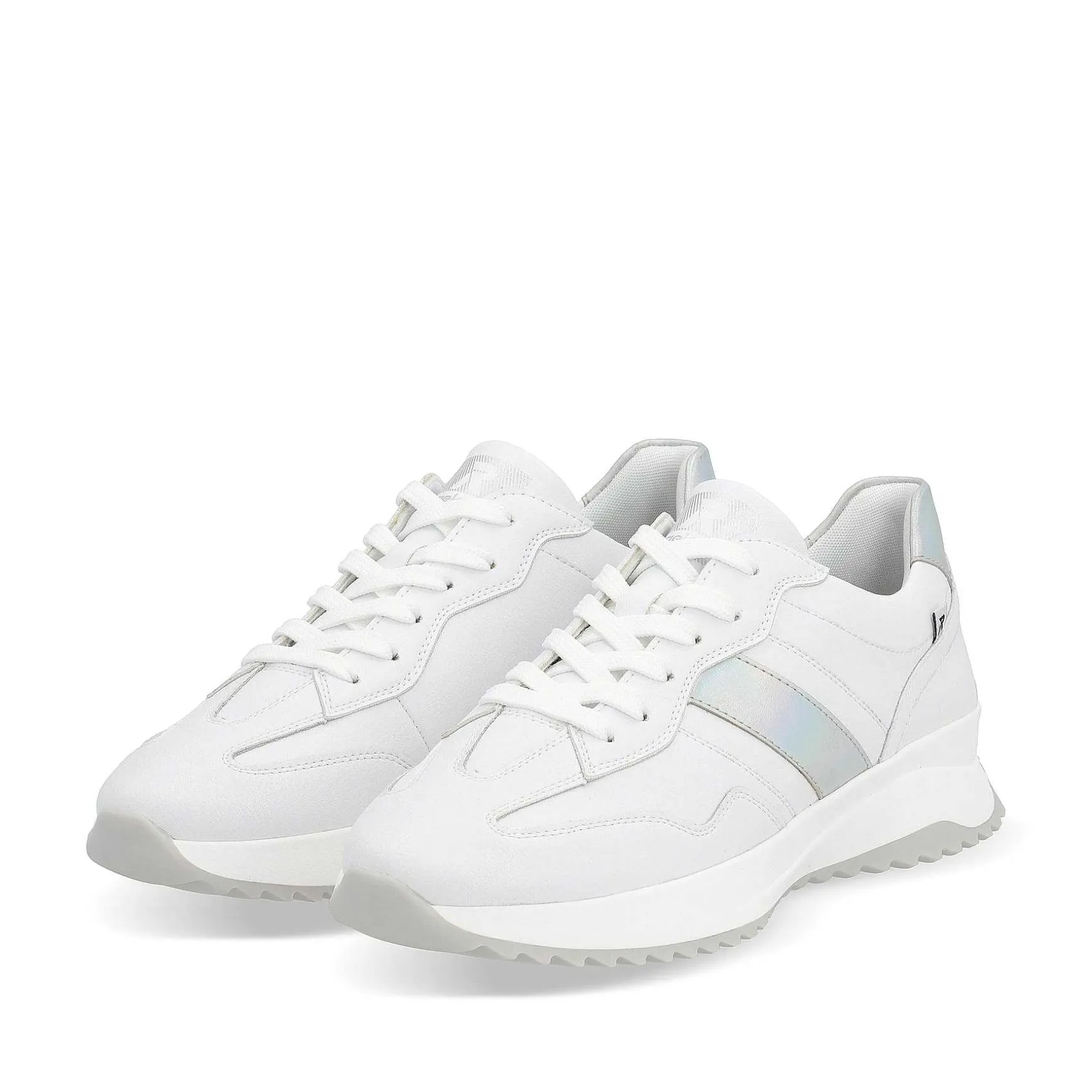 Rieker Women'S Sneaker Low Pearl-White Silver-Metallic