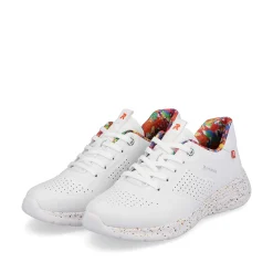 Rieker Women'S Sneaker Low Swan-White Rainbow