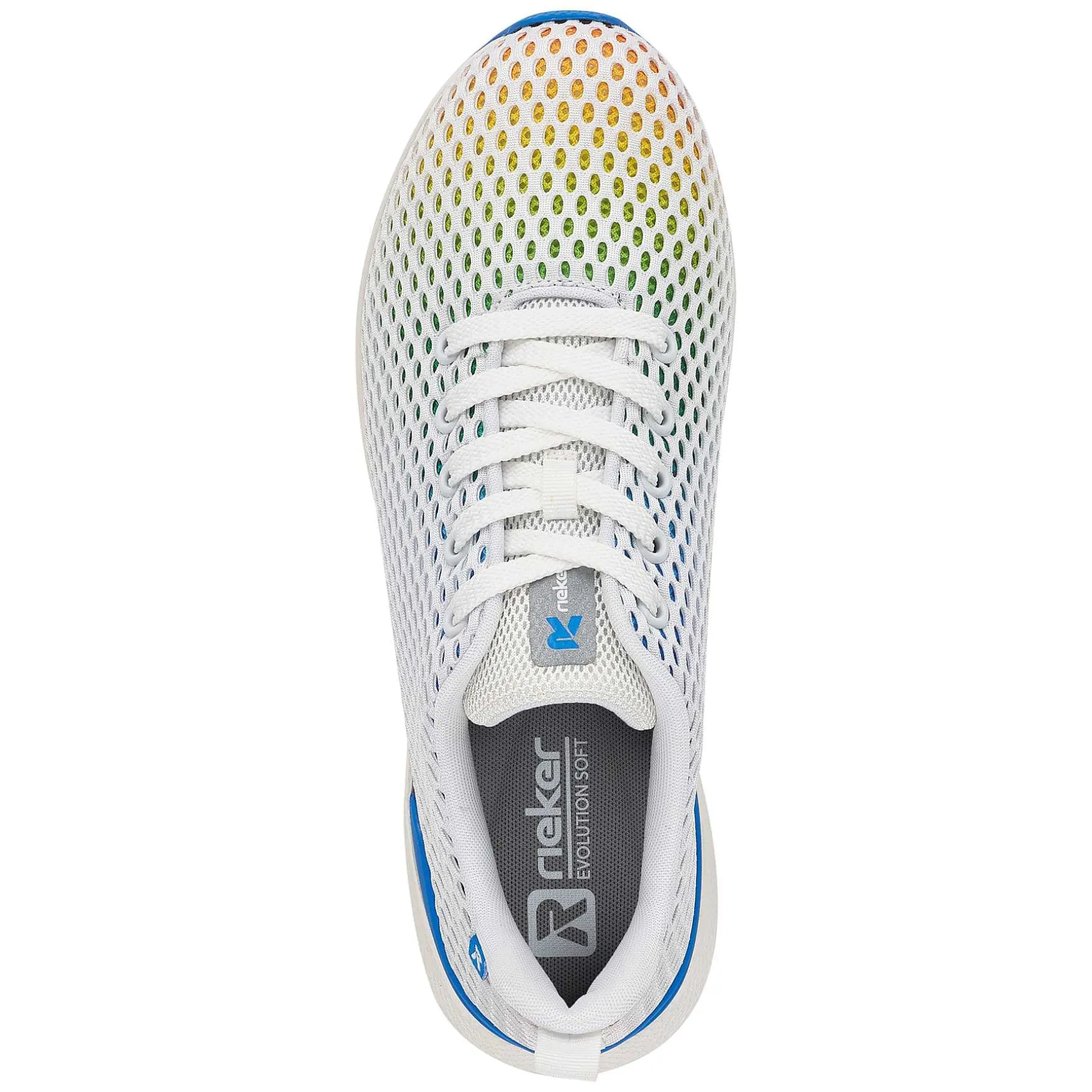 Rieker Women'S Sneaker Low Crystal-White Rainbow