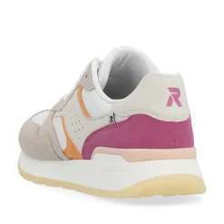 Rieker Women'S Sneaker Low Light Beige Fuchsia Apricot