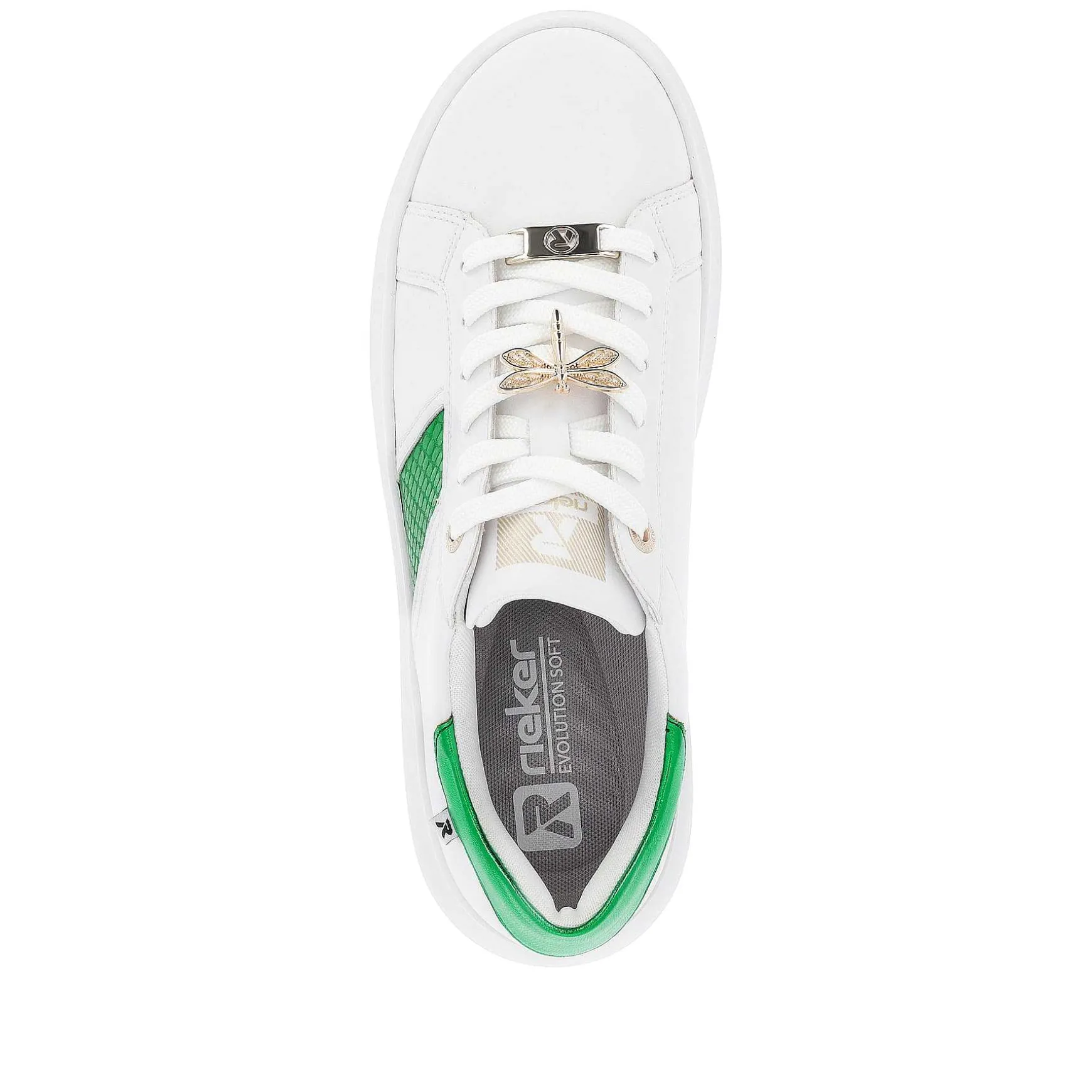 Rieker Women'S Sneaker Low Crystal White Metallic Green