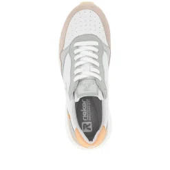 Rieker Women'S Sneaker Low Pearl-White Grey-Green