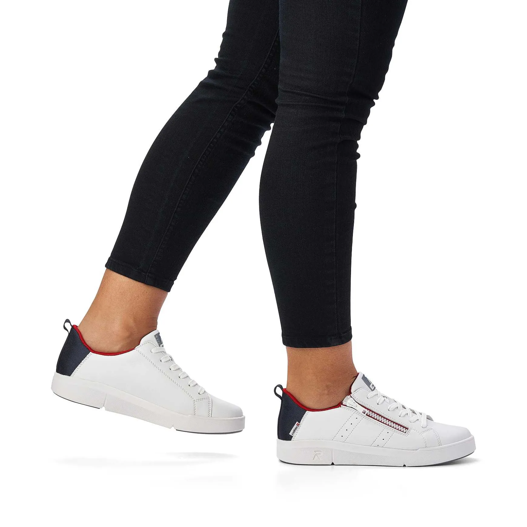 Rieker Women'S Sneaker Low Snow-White True-Red