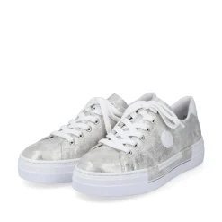 Rieker Women'S Sneaker Low Silver Metallic