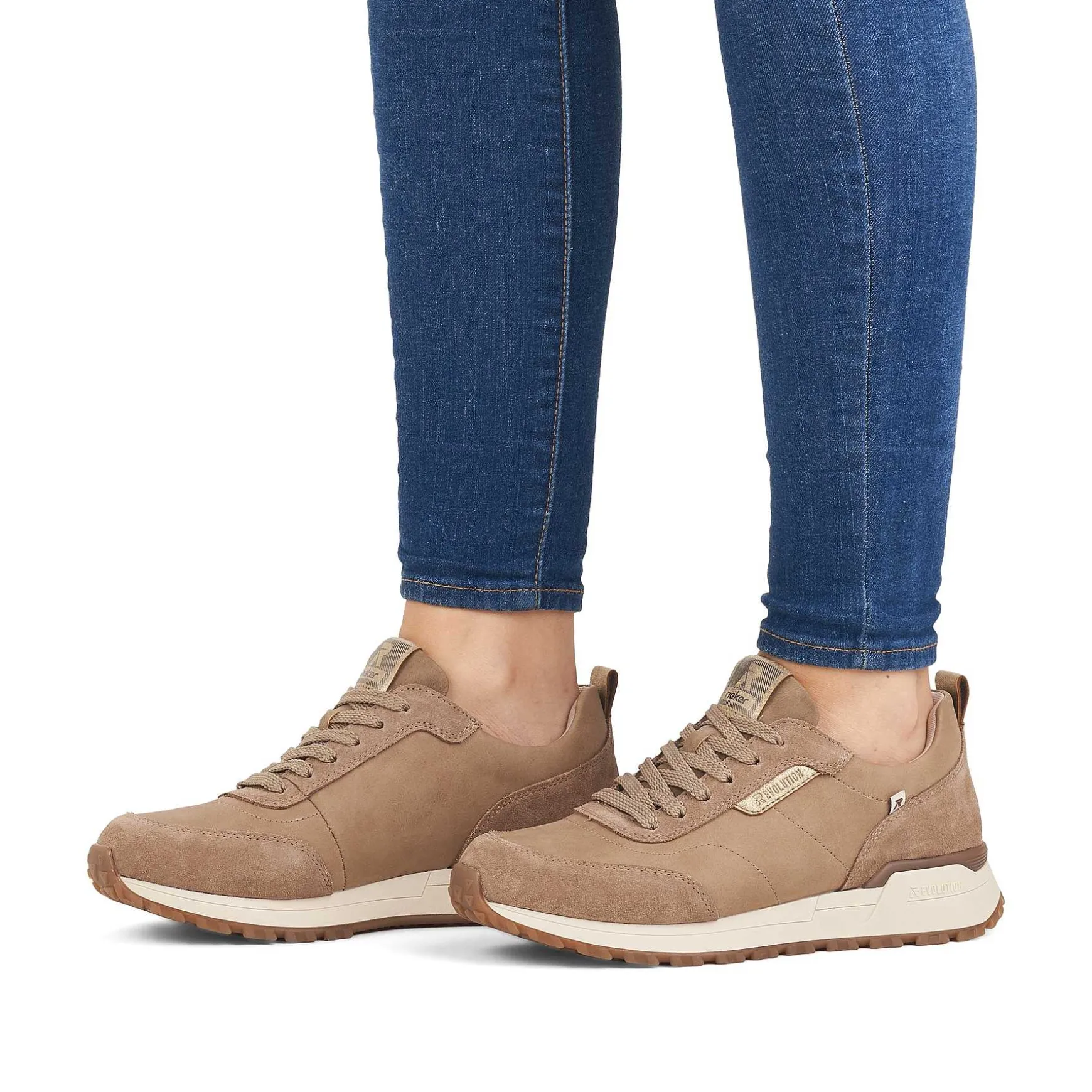 Rieker Women'S Sneaker Low Mocha Cream-Beige