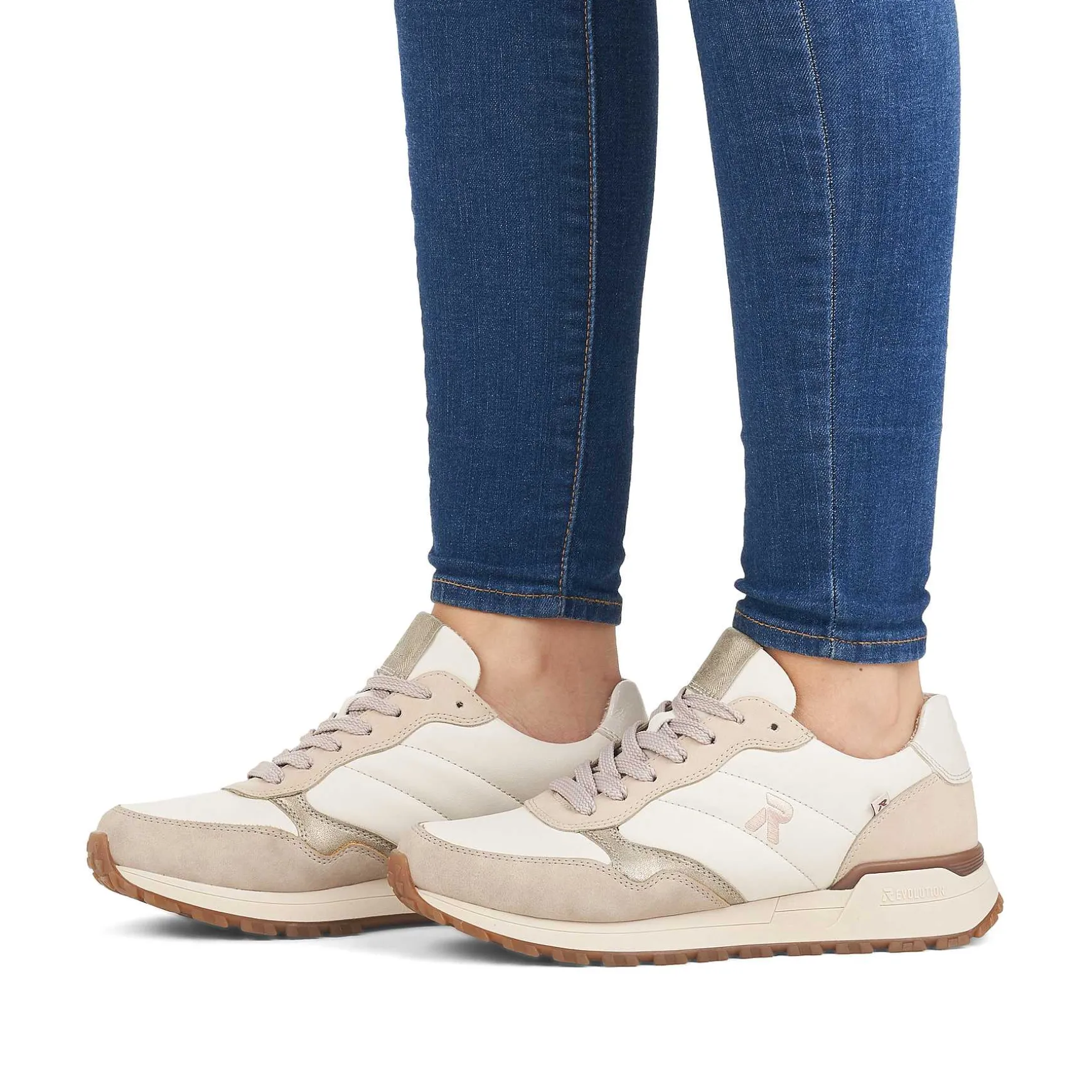 Rieker Women'S Sneaker Low Cream-Beige Snow