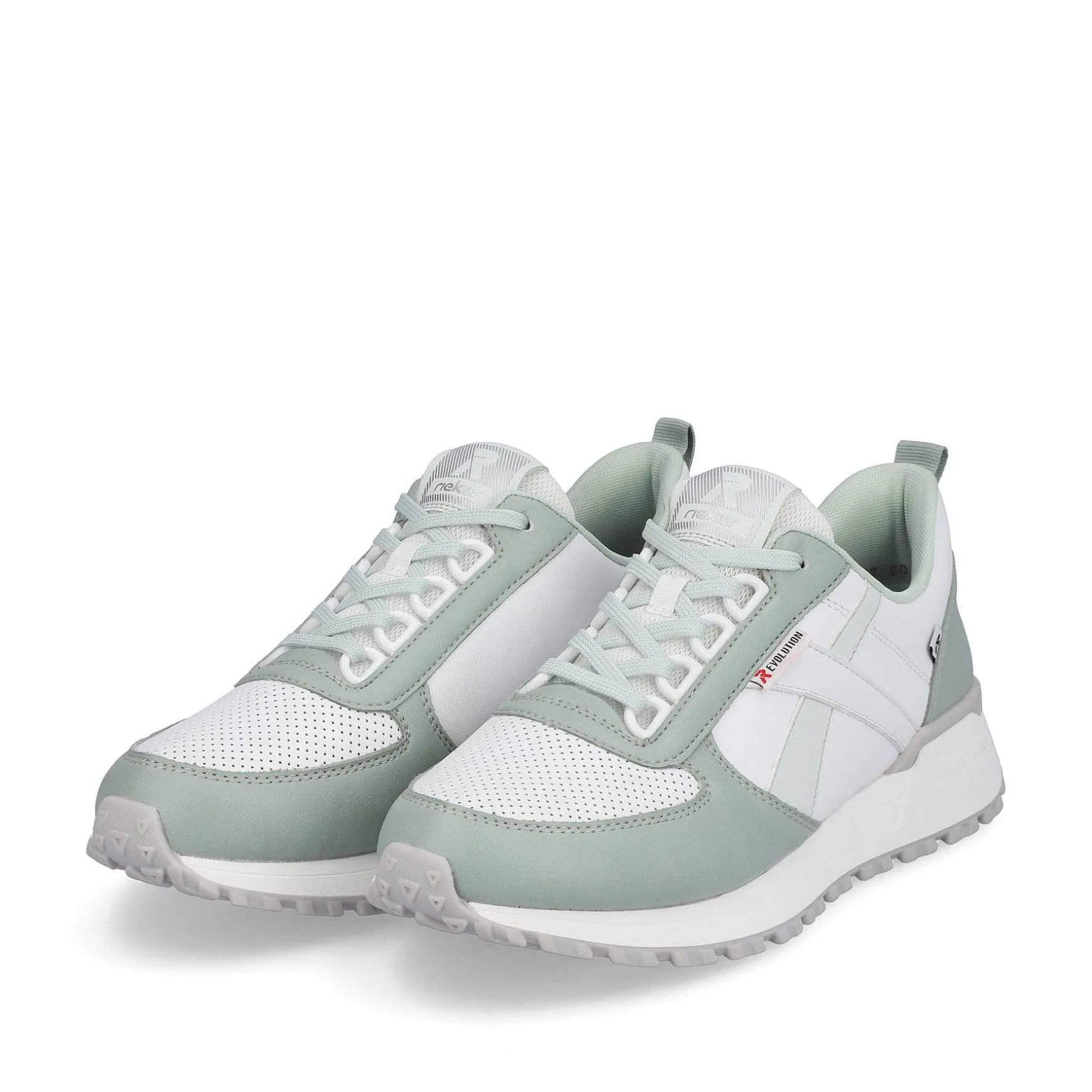 Rieker Women'S Sneaker Low Mint-Green Swan-White