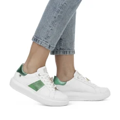 Rieker Women'S Sneaker Low Crystal White Metallic Green