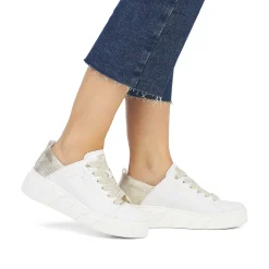 Rieker Women'S Sneaker Low Diamond-White Champagne