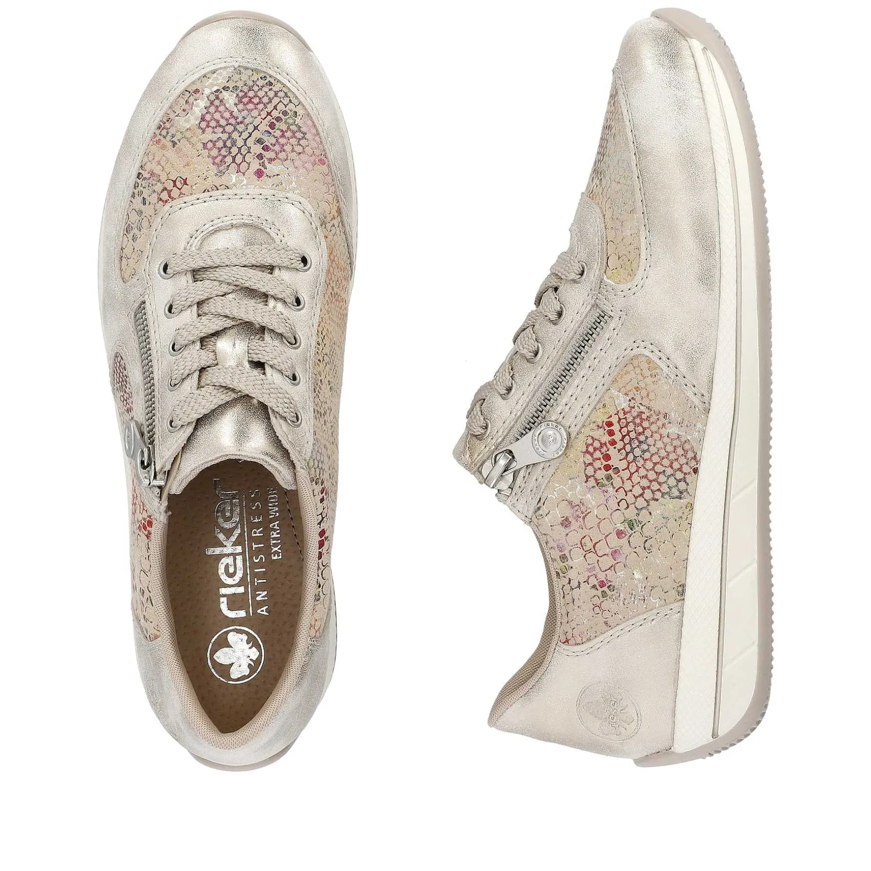 Rieker Women'S Sneaker Low Beige Multi-Metallic