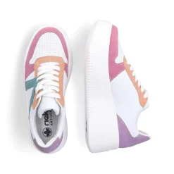 Rieker Women'S Sneaker Low Ice White-Multicolored