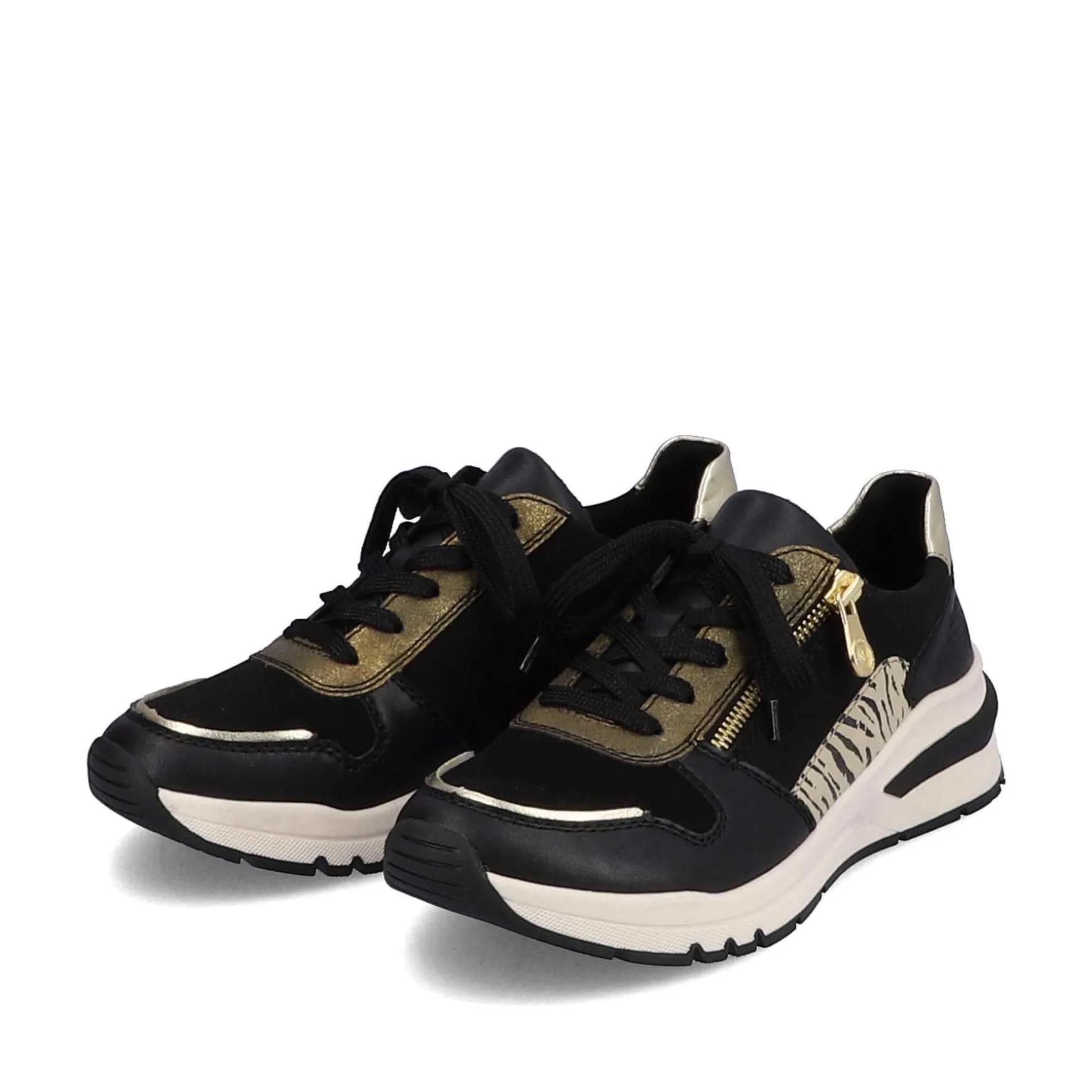 Rieker Women'S Sneaker Low Urban Black-Cream White