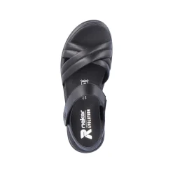 Rieker Women'S Strappy Sandals Midnight Black