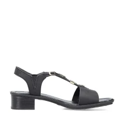 Rieker Women'S Strappy Sandals Asphalt Black
