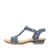 Rieker Women'S Strappy Sandals Pacific Blue