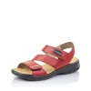 Rieker Women'S Strappy Sandals Cherry Red