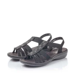 Rieker Women'S Strappy Sandals Jet Black