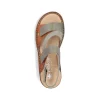Rieker Women'S Strappy Sandals Green Grey