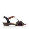 Rieker Women'S Strappy Sandals Sea Blue-Brown