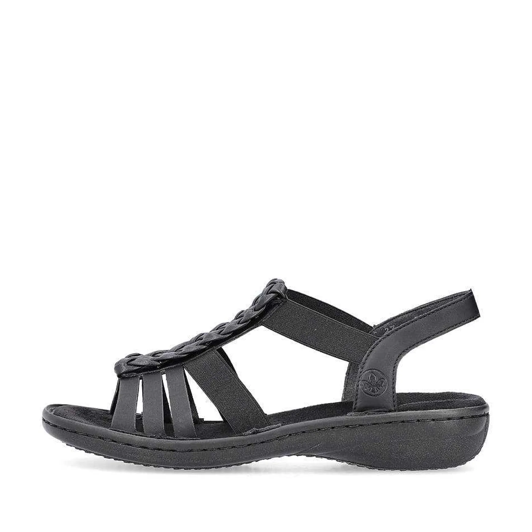 Rieker Women'S Strappy Sandals Asphalt Black