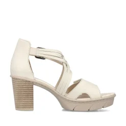 Rieker Women'S Strappy Sandals Cream Beige