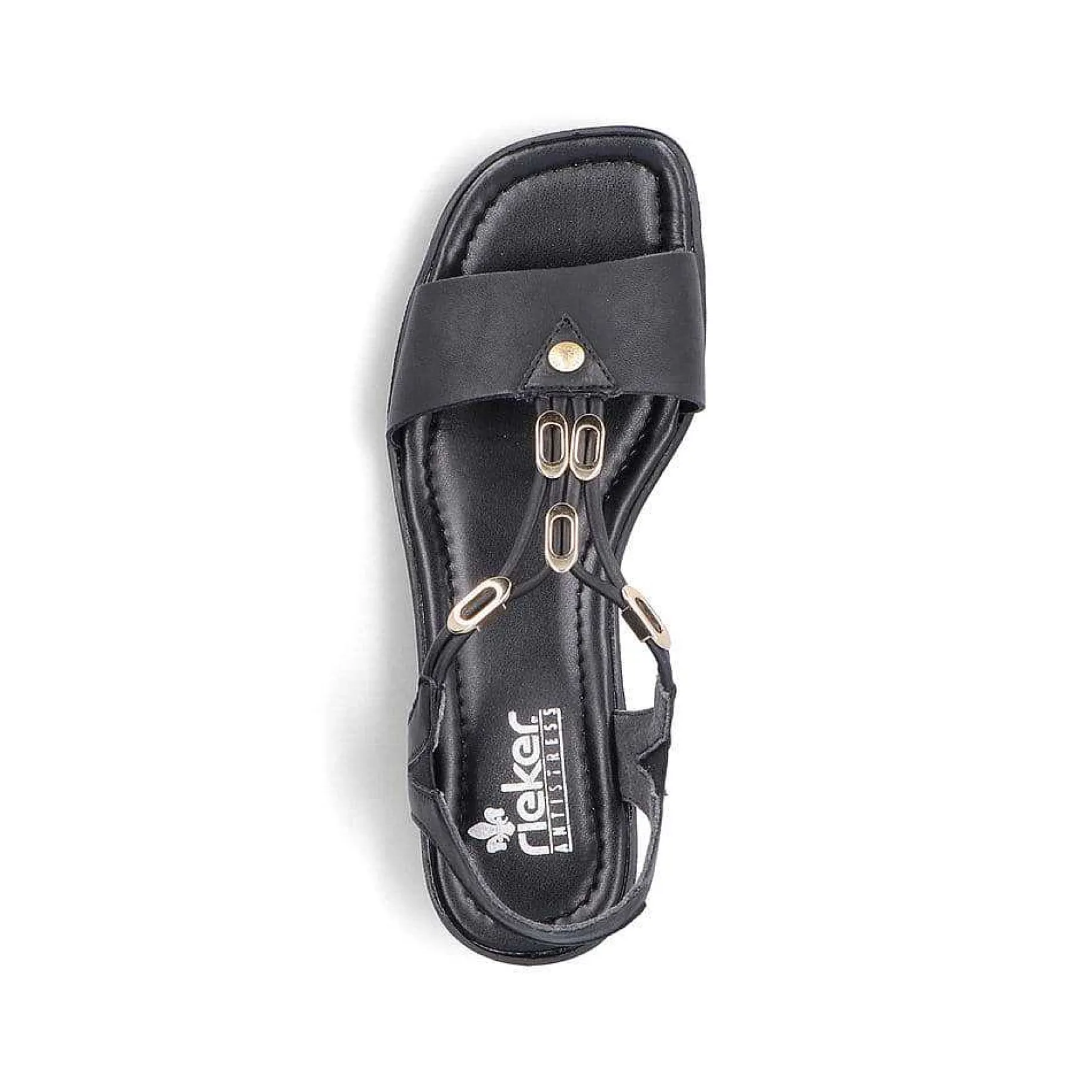 Rieker Women'S Strappy Sandals Asphalt Black