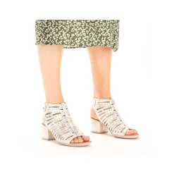 Rieker Women'S Strappy Sandals Silver Metallic