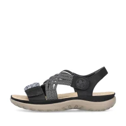 Rieker Women'S Strappy Sandals Night Black