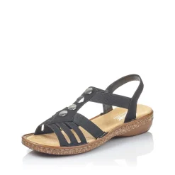 Rieker Women'S Strappy Sandals Night Black