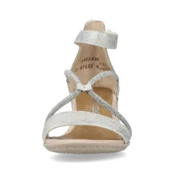 Rieker Women'S Strappy Sandals Silver Metallic